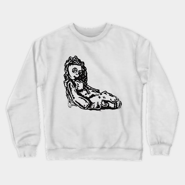 Creepy Doll Crewneck Sweatshirt by Reel Fun Studios